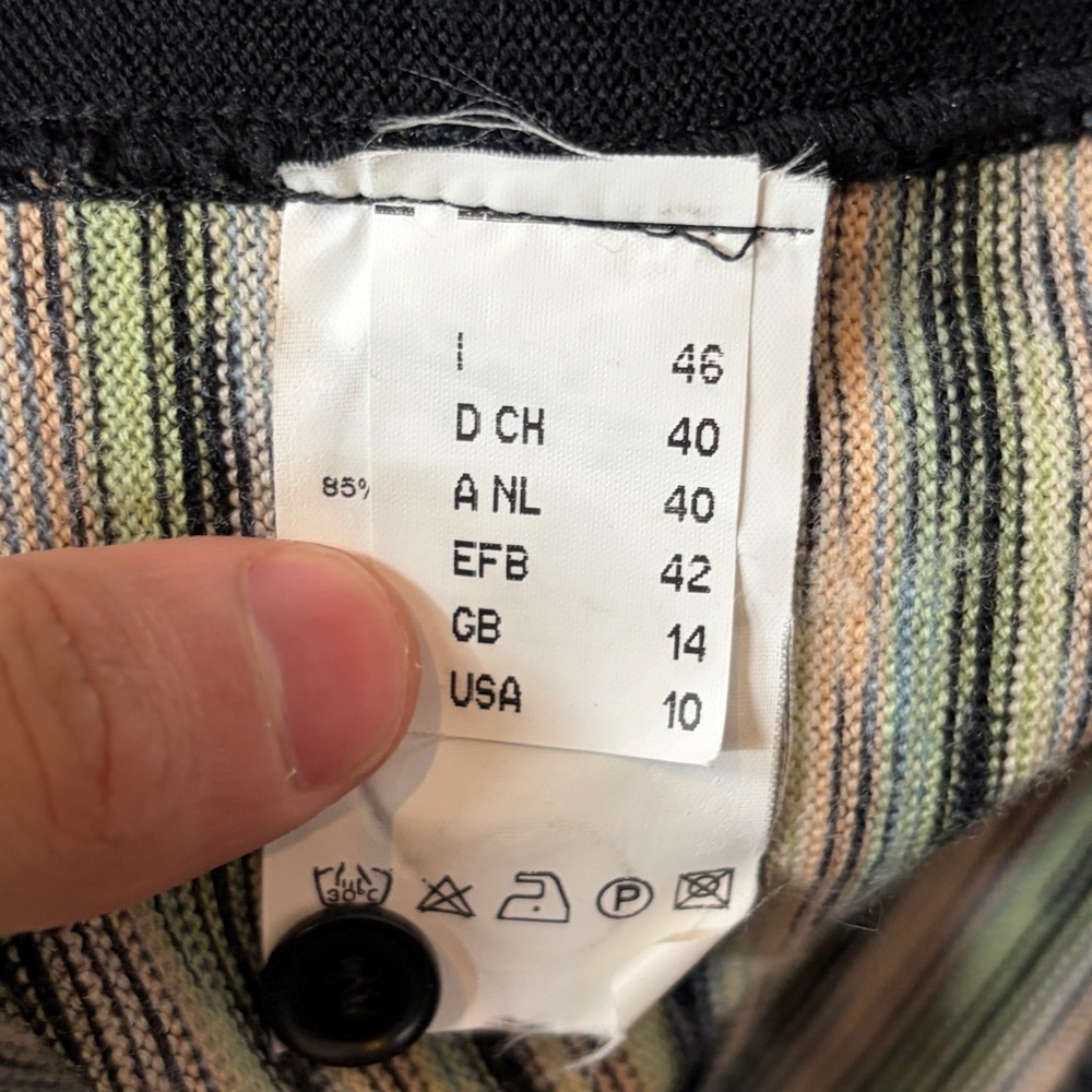 M Missoni cropped cardigan multi stripe black trim wool blend sweater size 10 - Picture 11 of 14